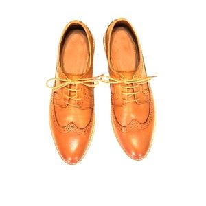 NEW ASOS Camel colored Leather Oxfords Brogues